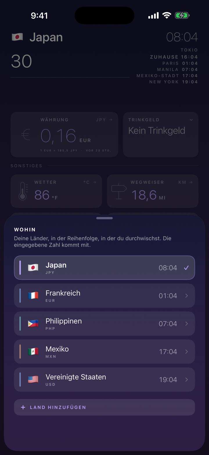 152 Länder, jedes mit seiner eigenen Farbe.