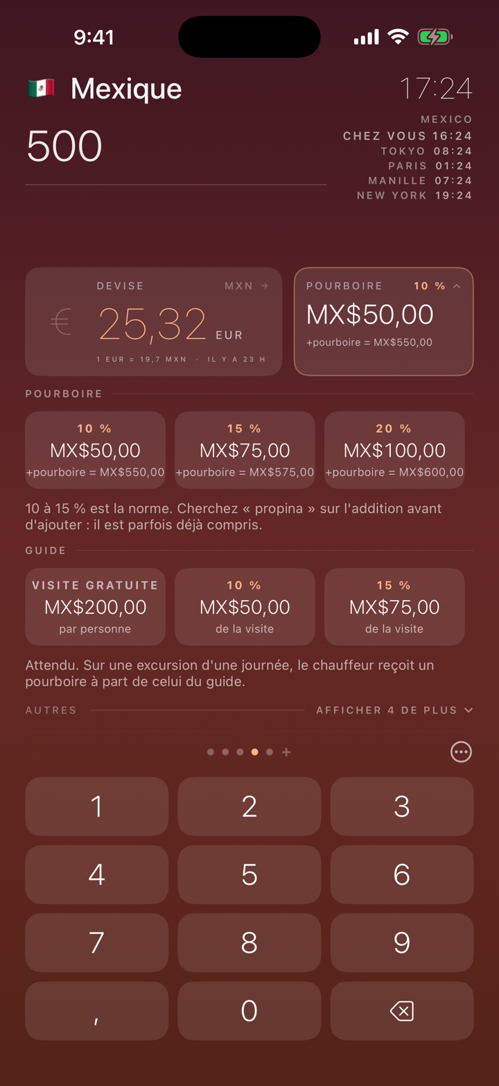 Combien laisser ici, et si le service est déjà compris dans l'addition.