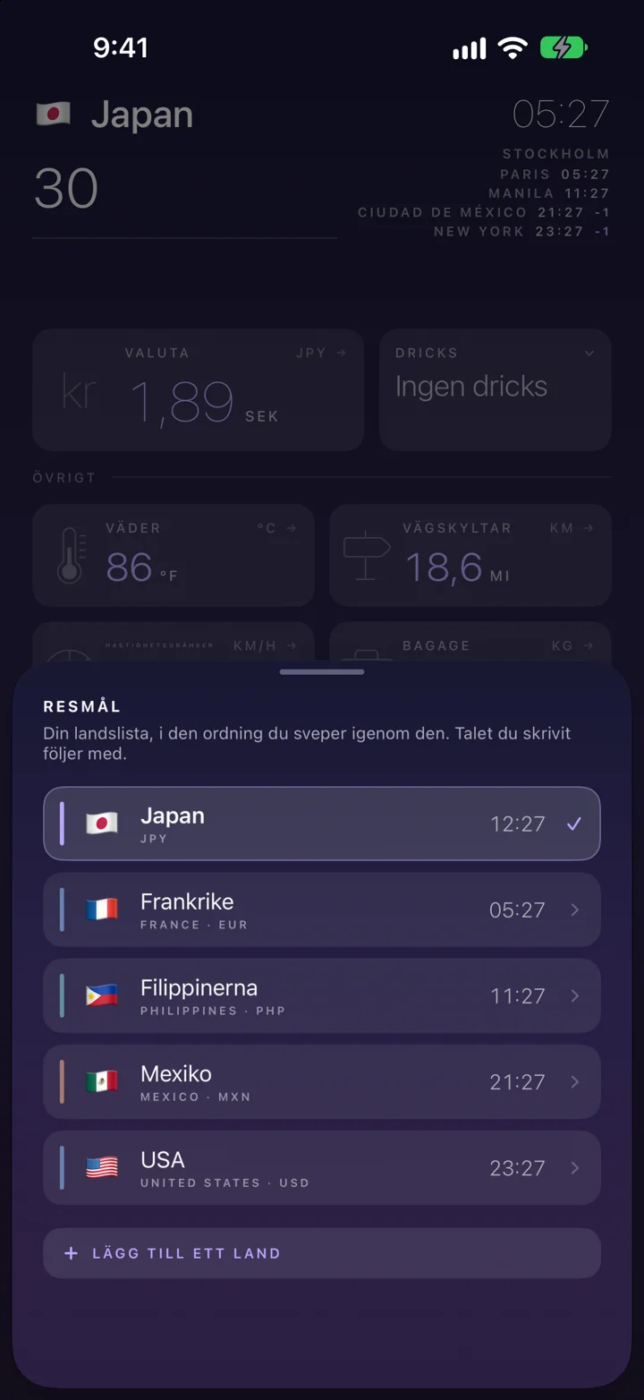 152 länder, vart och ett med sin färg.